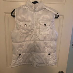 White puffer vest